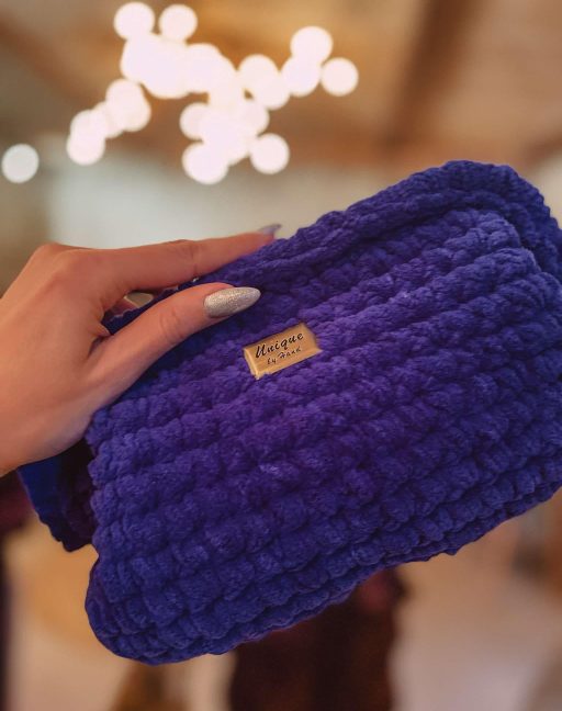 "Velvet Bag" Purple Blue