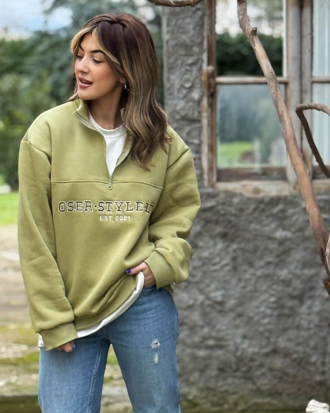 “Oser LTD” Matcha Sweatshit
